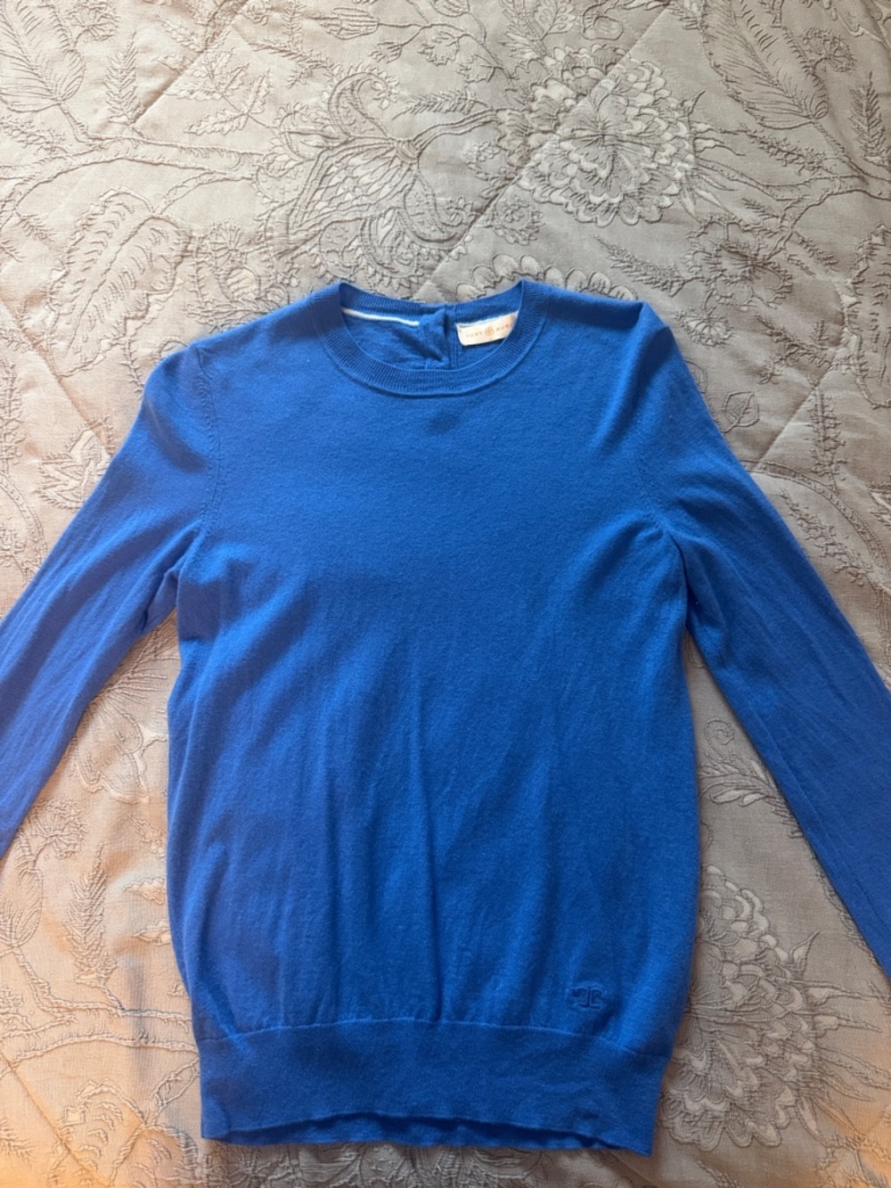 Tory Burch "Iberia" 100% Cashmere Sweater Blue Small
